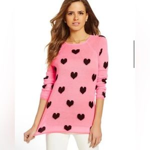 Gianni Bini Love Heart-print Knit Sweater New